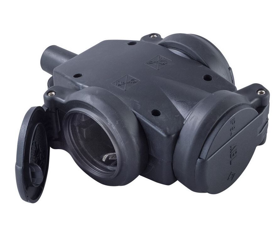 CONTACTBLOK RUBBER EXCLUSIEF KABEL 3-VOUDIG T-MODEL RANDAARDE
