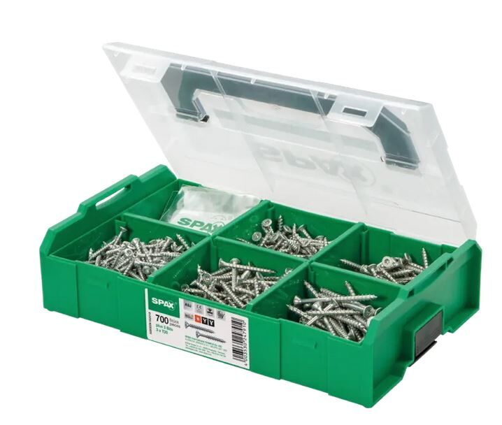ASSORTIMENTSKOFFER SPAX L-BOXX MINI 6 AFMETINGEN (700 ST.) TORX20 VERZINKT